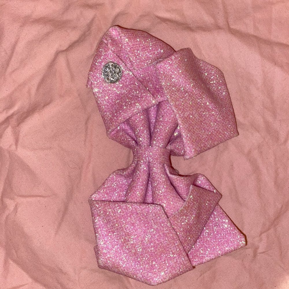 Glittery Light Pink JoJo Bow